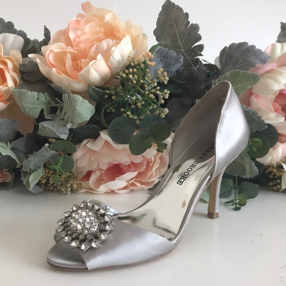 Audrey Brooke embellished satin pump